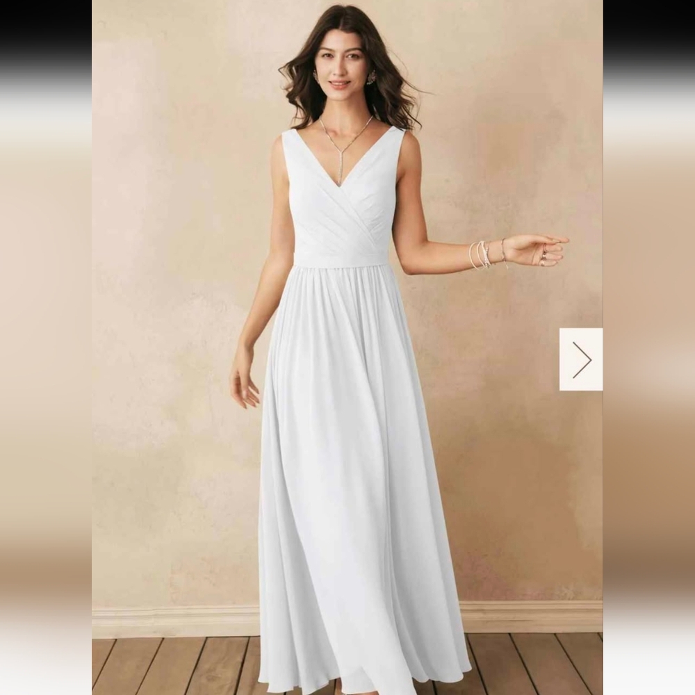 AW Bridal Elegant White Sleeveless Maxi Dress